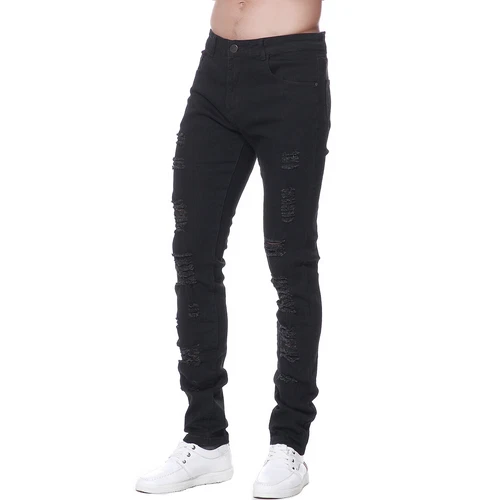 Herren Ripped Jeans Stretch Distressed Destroyed Tapered Leg Skinny Hose - Bild 7 von 51
