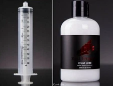 NEW Bad Dragon CUM LUBE + SYRINGE Sealed 8oz Water Fantasy Personal Lubricant 