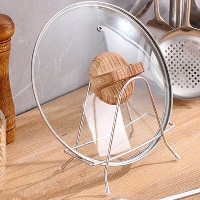 Stainless Steel Cutting Board Holder Cover Storage Rack Pot Lid Organizer Stand