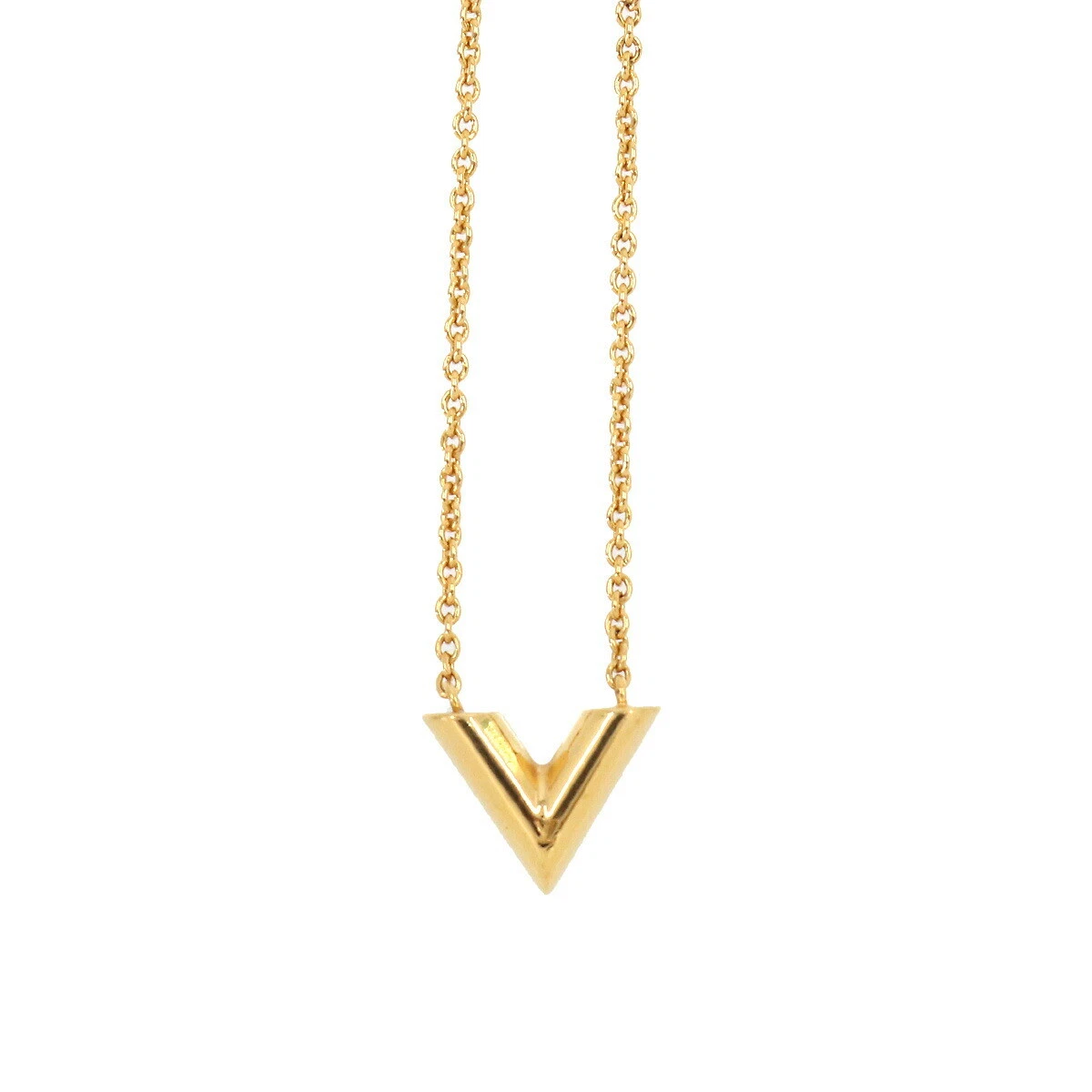 LOUIS VUITTON Essential V Necklace Gold 1269889