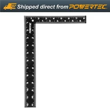 POWERTEC 80035 Carpenter Square 8" x 12" - L Square Ruler, Right Angle Square