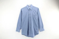 Sostanza Blue Dress Shirt Long Sleeve USA Made 15 32/33 Single Needle Tailoring