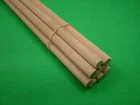 Pack of 3 Hardwood dowel rod grooved fluted wooden beech 16mm diameter 80cm long