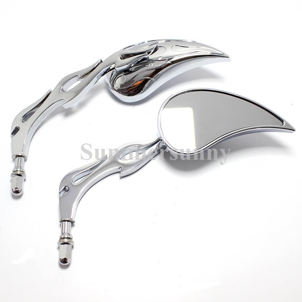 CHROME TEARDROP MOTORCYCLE PARTS-REAR VIEW CUSTOM MIRRORS FOR HARLEY MOTORBIKES