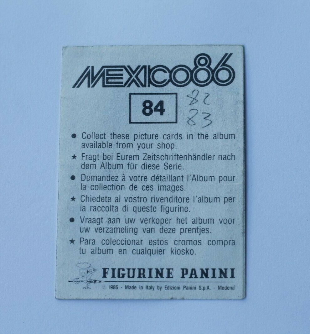 Figurine Panini Mexico 86 - Maradona #84 - Originale Autocollante Avec Veline