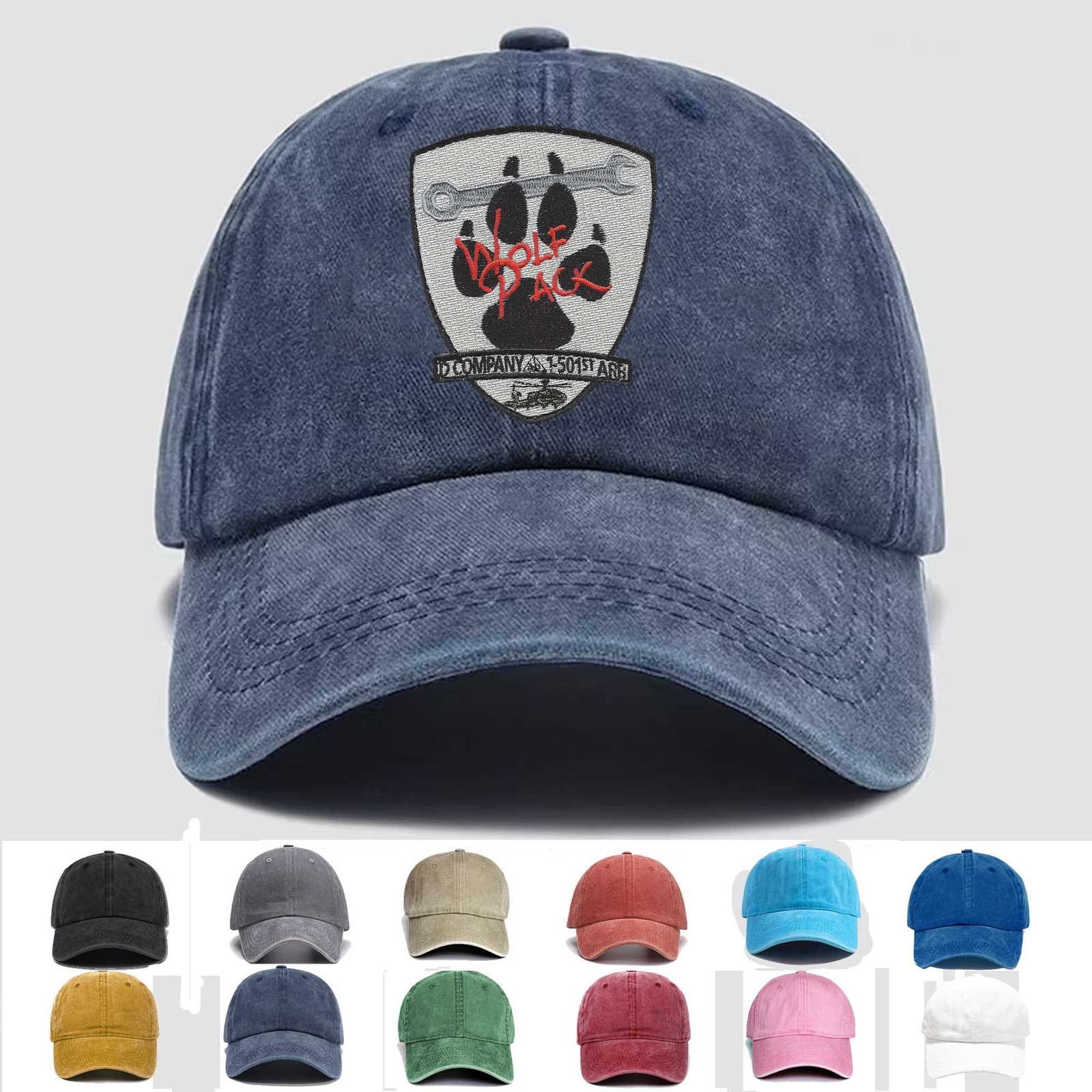 Custom Embroidered Hat D Company 1-501st ARB Aviation, Veteran Cap, Trucker Hat