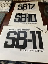 Nikon Speedlight SB-12, SB-11  SB-10 Original Instruction Manuals Very RARE