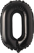 16" Inch Single Black Alphabet Letter Number Balloons Aluminum Hanging Foil Film
