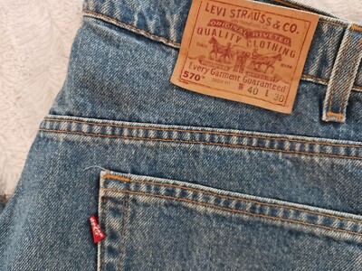 Vintage Levis 570 Baggy Jeans Men's 40x29(read) Made In USA Loose
