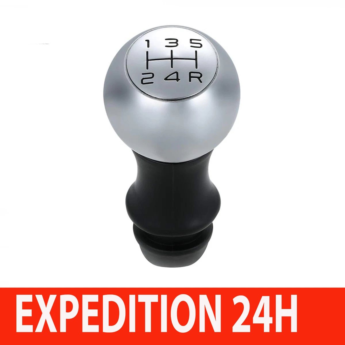 Pommeau Levier Vitesse Chrome Et Cuir Noir Type Gear Pour Peugeot 306 Décapotable - Neuf RPS