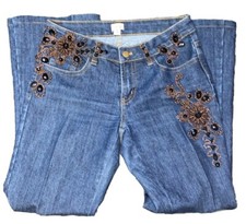 Cache Elaborate Jewel Embellished Embroidered Western Cowgirl Flair Jeans Sz 2
