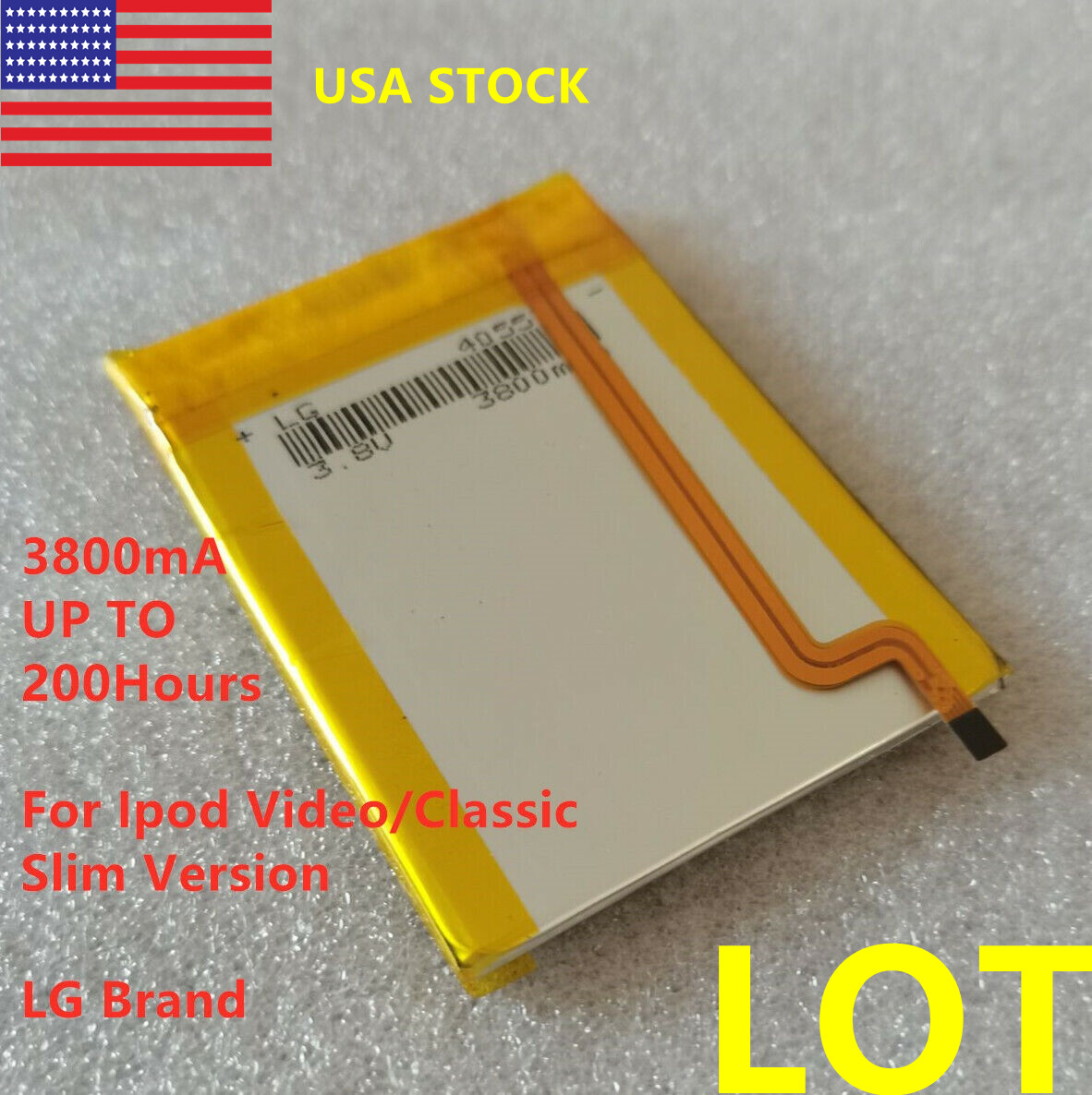 LG 3800mAh Replacement Battery for iPod Classic 7th 160GB SSD iFlash Adapter LOT