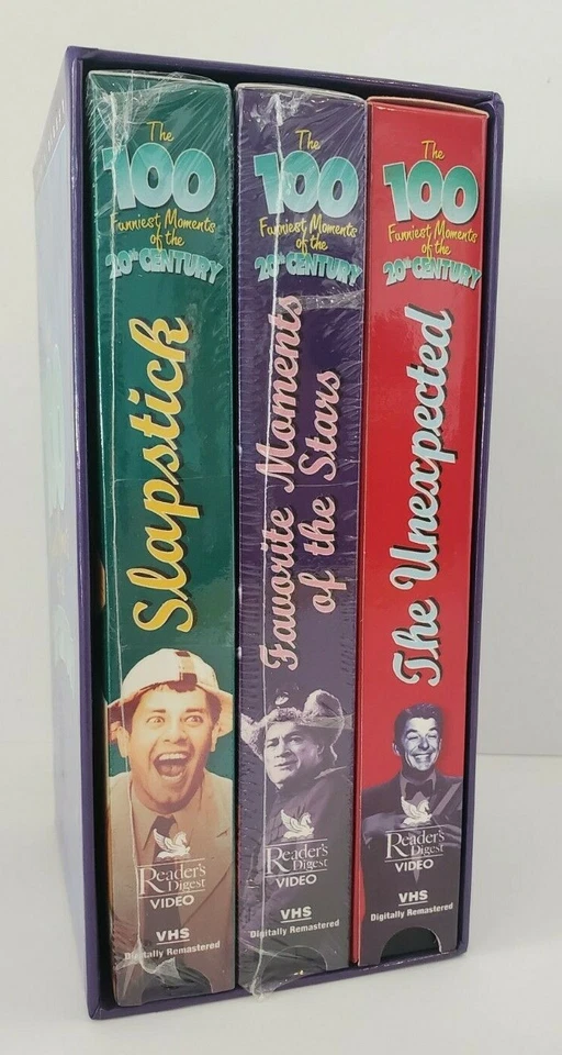 READERS DIGEST 3 VHS SET The 100 Funniest Moments of the 20th Century 2 unopened Foto 2 de 4