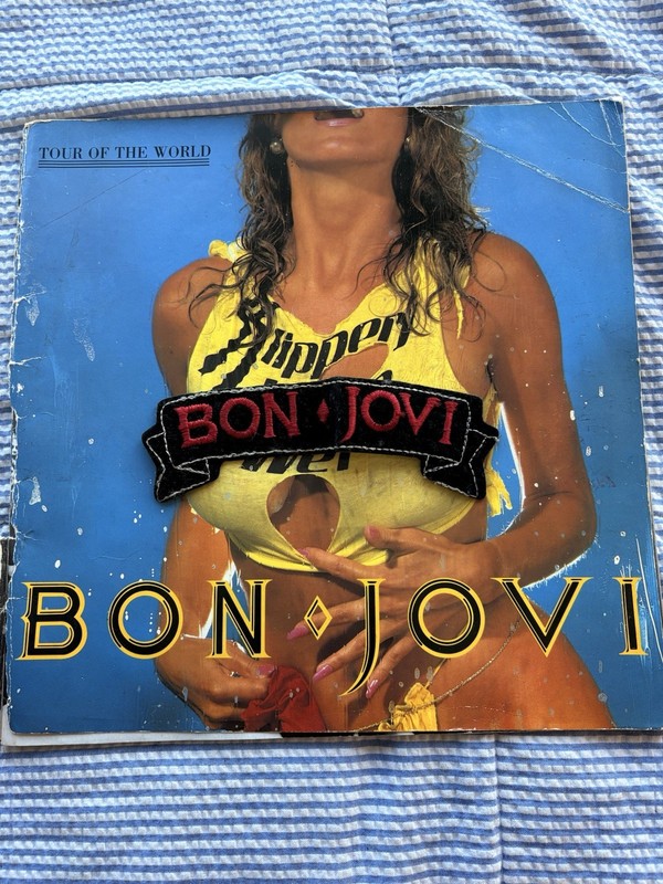 Vintage Bon Jovi 1987 Slippery When Wet Tour Book Program + Concert Patch Lot 
