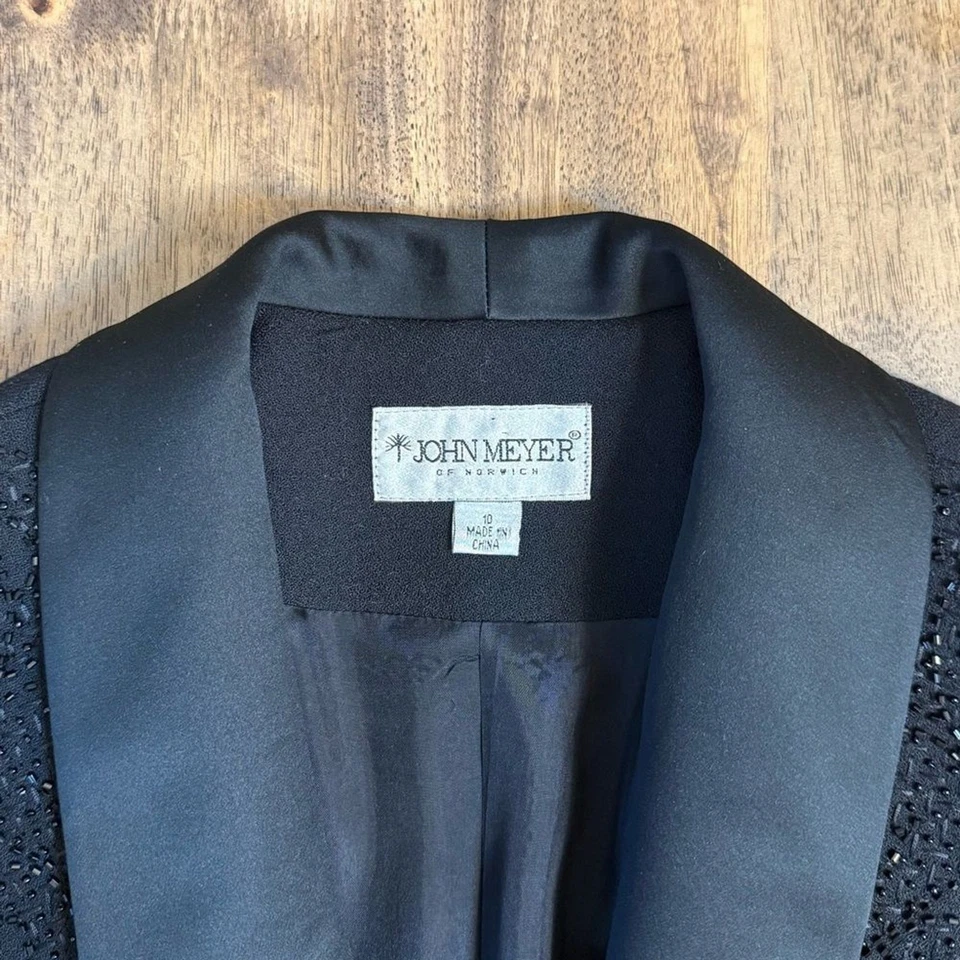 Blazer John Meyer of Norwich para mujer de colección 100 % lana con cuentas doble botonadura talla 10 Foto 4 de 4