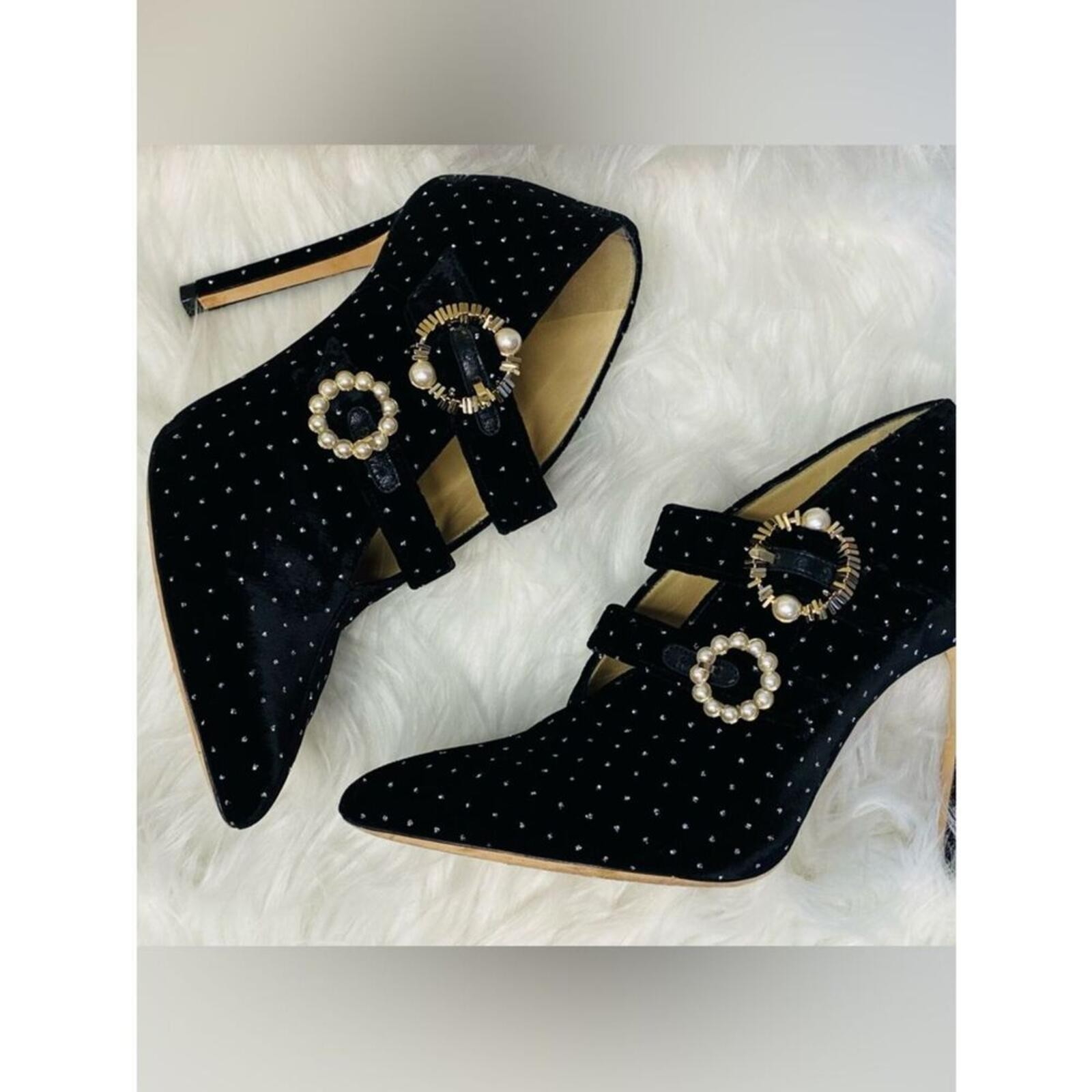 JIMMY CHOO Larissa 100 Pearl & Crystal Authentic Ankle Boots with All Packaging image 9