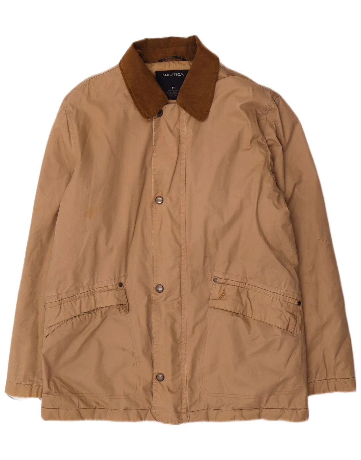 Nautica Mens Windbreaker Jacket UK 38 Medium Beige Polyester DI20