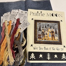 Prairie Moon We d turn back if you was us crossstitch pattern, silk and linen