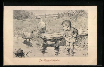 Artist postcard Hermann Kaulbach: a naturalist 1911 