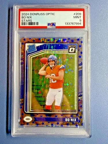 2024 Donruss Optic #209 Bo Nix RC Rated Rookie Stars PSA 9 Low Pop