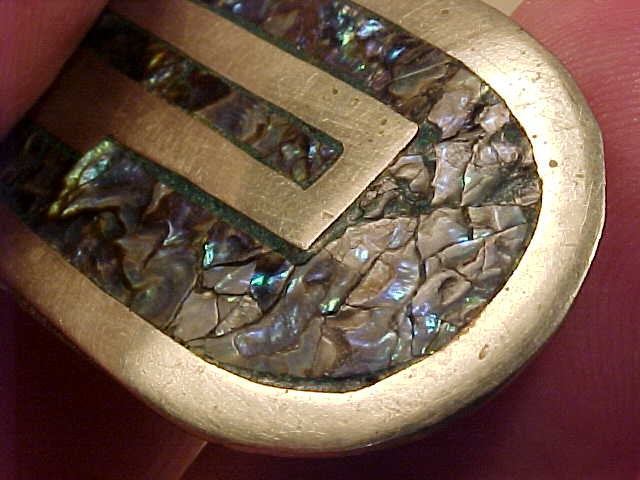 Vintage Silver Inlay Abalone Shell AMERICAN Southwest Money Clip