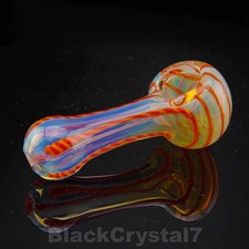 3 inch Handmade Color Changing Red Gold Helix Tobacco Smoking Bowl Glass Pipes