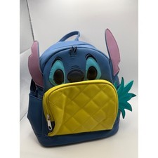 Disney Lilo  Stitch Pineapple Mini Backpack Blue Faux Leather 3D Ears Stitch