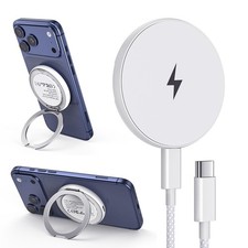 2 in 1 Magnetic Wireless Charger Pad Stand Holder Station Mag-Safe