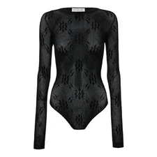 Victoria Beckham Long-Sleeve Backless Bodysuit