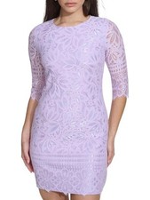 Kensie Corded Lace Shift Dress Sz6  118