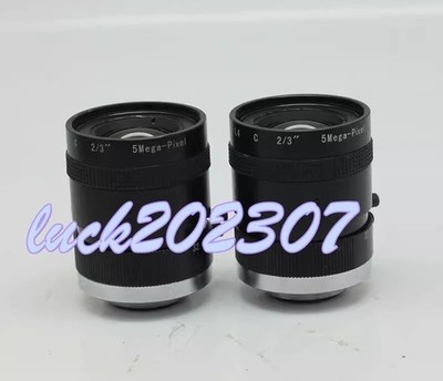 1PC used 12mm 1:1.4 2/3'' 5Mega-pixel  C-port industrial lens  *qq