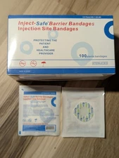 Lot of 3 Inject-Safe Barrier Bandages 1-3/8" Diameter Injection Site Bandages