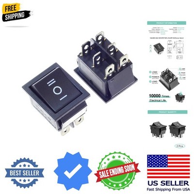 2Pcs DPDT 6 Pins 3 Position ON/Off/ON Black Rocker Toggle Switch for Car and ...