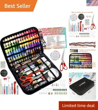 Compact Sewing Kit with 60  Threads - Perfect Emergency Travel Solution