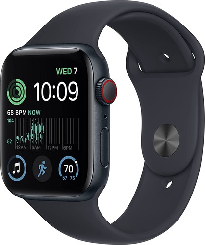 Apple Watch Series SE 2nd Gen GPS+LTE 44mm Midnight Aluminum Case & Sport Band
