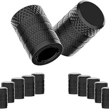 Tire Valve Stem Caps, Black, 10 pcs/Pack, Anodized Aluminum Tire Cap Set, Corros