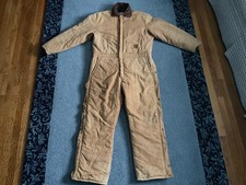 Vtg.90s Walls 12/8 Insulated Brown Duck Canvas Coveralls, Size 44 Reg. USA, Nice