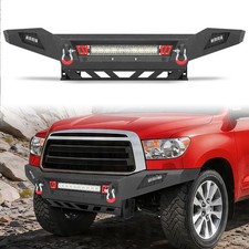 Steel Front Bumper For 2007-2013 Toyota Tundra Wd-rings Sensor Hole Led Lights