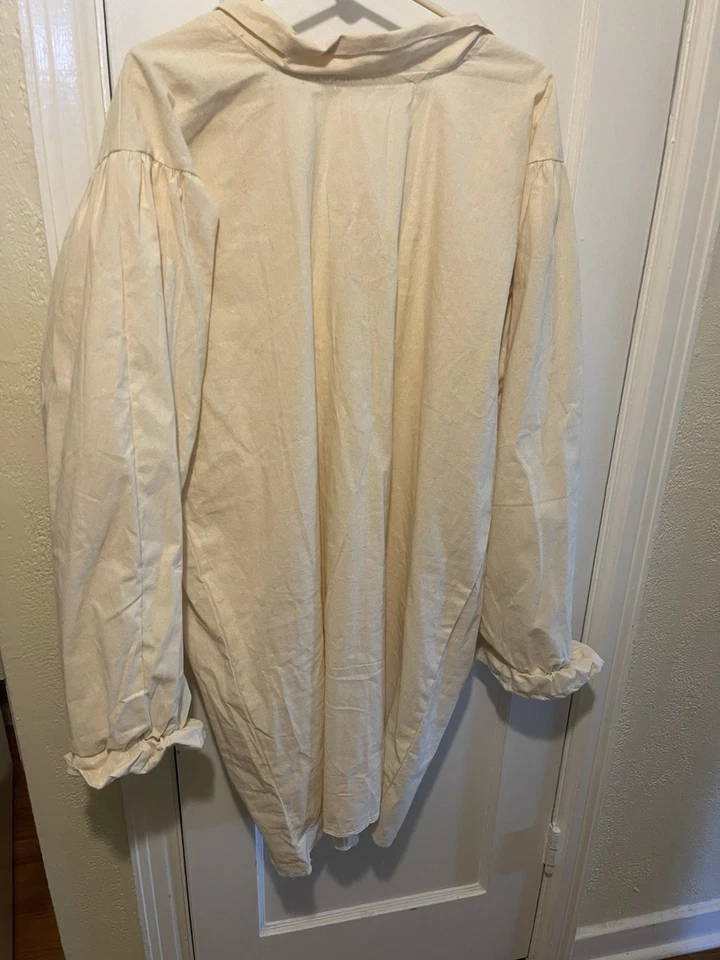 Camisa de muselina manga larga crema cosplay SCA renacimiento pirata 2XL Foto 3 de 4