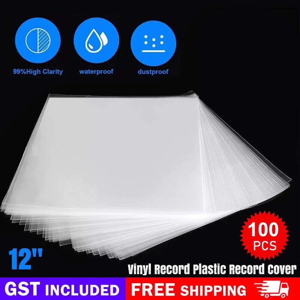 100x Vinyl Record Outer Sleeves 12" LP Clear Plastic 2 Mil Protective Covers