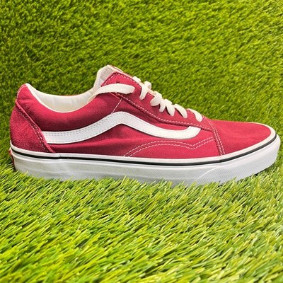 Vans Old Skool Mens Size 8.5 Maroon White Athletic Walking Skate Shoes Sneakers