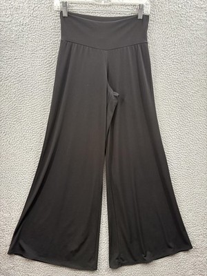 Clara Sun Woo Palazzo Pants Womens Small Black Wide Leg Pull On Made In USA