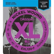 D'Addario XL Nickel 7-String Electric Guitar Strings EXL120-7 Super Light