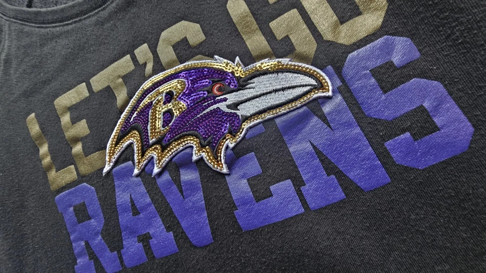 Victoria's Secret PINK Baltimore "Let's Go Ravens" Black Sweater Women's Small - Image 3 of 4