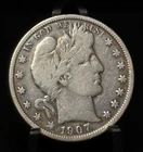 1907 US Barber Half Dollar 50C Silver Coin