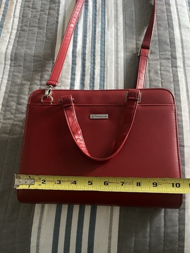 Franklin Covey Red Planner Organizer Zip Tote Shoulder Bag 7-ring Binder Leather - Picture 23 of 24