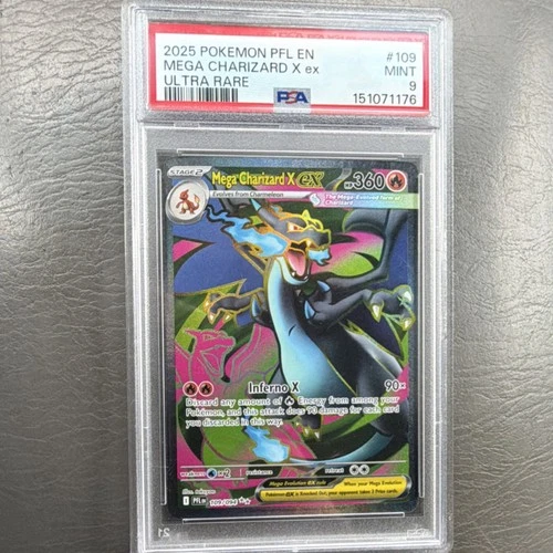 Pokémon Mega Charizard X EX Ultra Rare Holo 109/094 Phantasmal Flames PSA 9