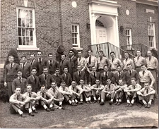 Vintage 1940’s Onarga Military School Group Photograph Cadets in Letter Sweaters