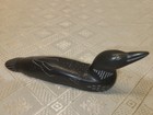 Inuit Eskimo Hand Carved Soapstone Art Loon Signed Thomassie Vintage 