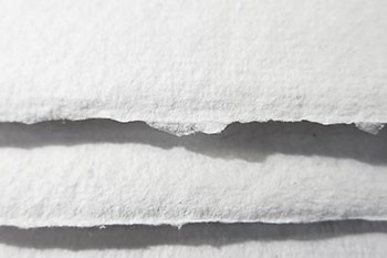 Khadi : White Rag Paper : 640gsm : Rough : 30x42cm (Apx.12x17in) : Pack of 10...